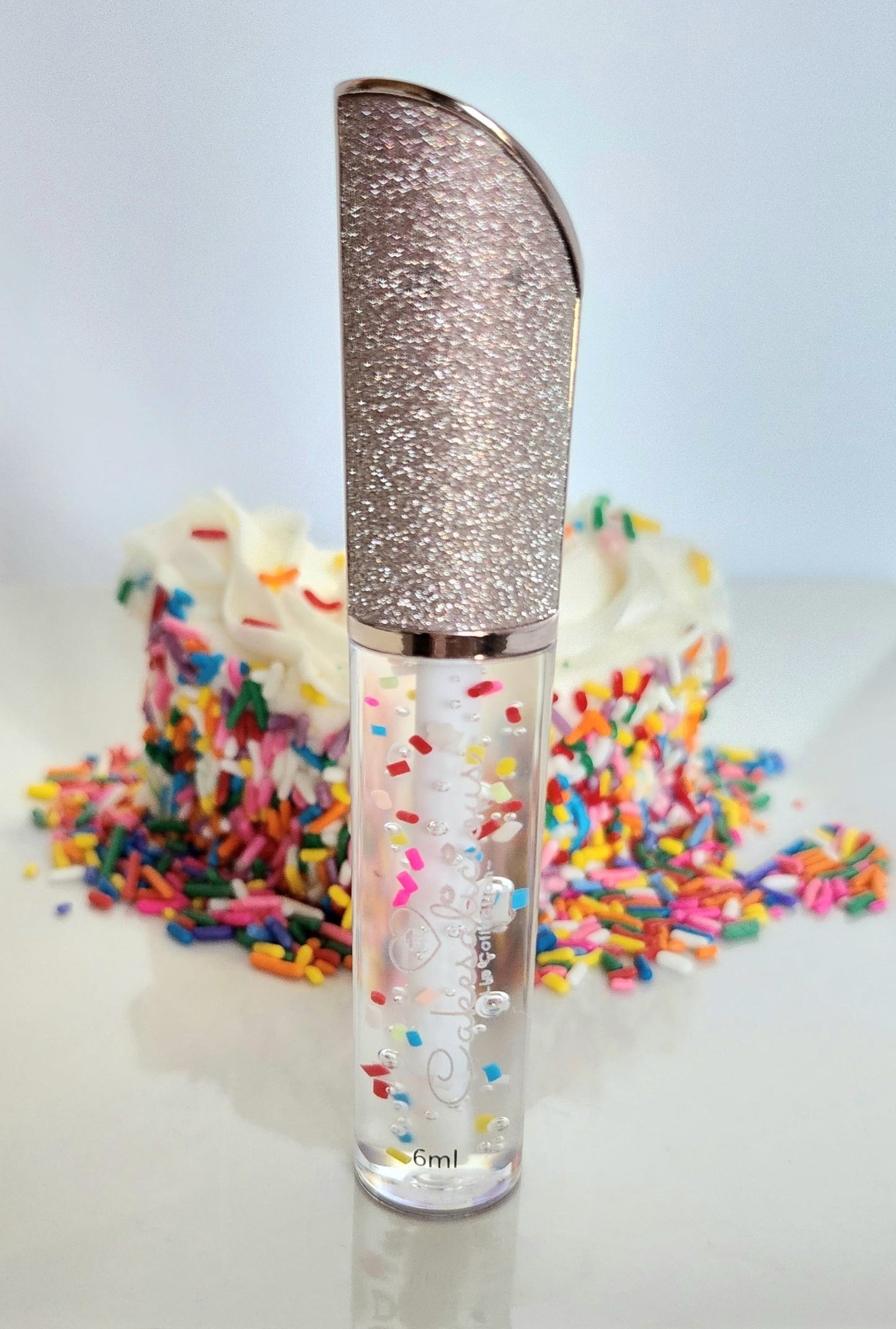 Glitter wand birthday cake gloss