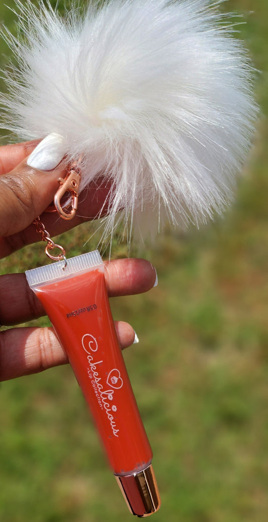 Cherry cheesecake squeeze keychain